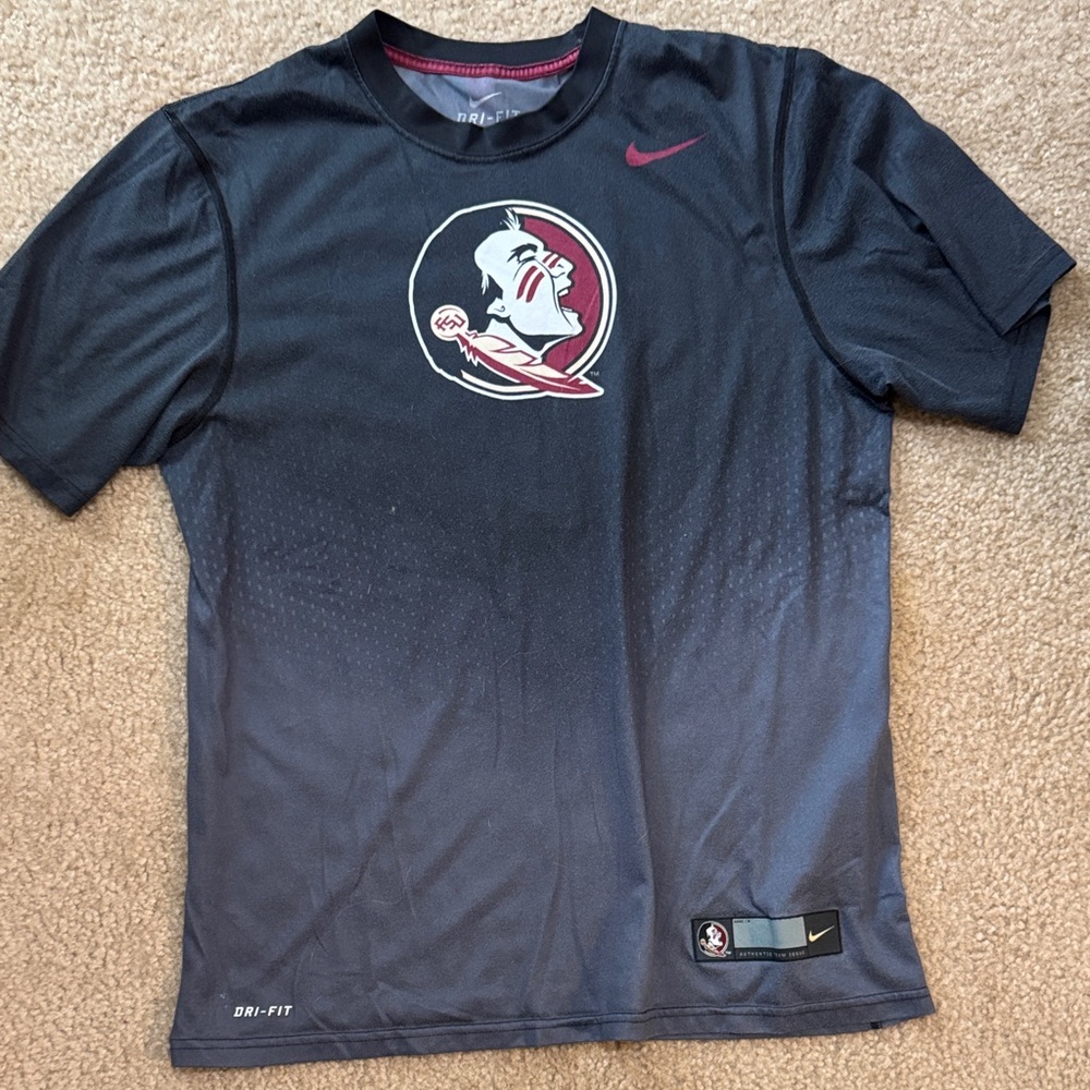 Nike Black and Red Dri-FIT T-Shirt with Team Logo